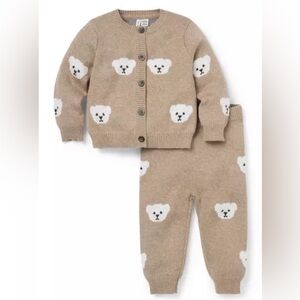 Janie and Jack Baby Bear Matching Sweater Set